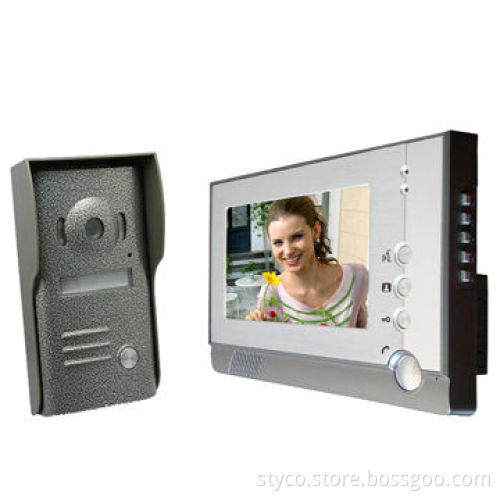 Video Door Phone with 7-inch TFT Color Monitor, Hand-free Intercom, Electric Lock-control